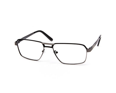 SPECSMAKERS - UNISEX DB RECTANGLE FULL FRAME - BLACK MATT Grey Metallic - ANF30633