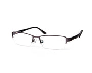 Specsmakers - Unisex Rectangle Half Frame - Grey Metallic Shine BLACK - PEC88321 - (LENSES INCLUDED)*