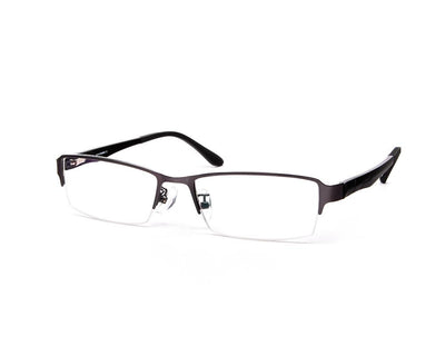 Specsmakers - Unisex Rectangle Half Frame - Grey Metallic Shine BLACK - PEC88321 - (LENSES INCLUDED)*