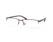 METAL  - HALF FRAME - BROWN MATT - TUK8819 - RECTANGLE - 53 - Lenses Incuded