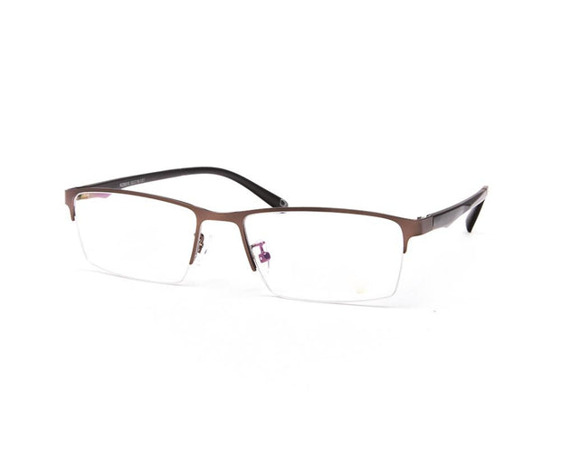 METAL  - HALF FRAME - BROWN MATT - TUK8819 - RECTANGLE - 53 - Lenses Incuded