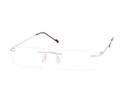 Rectangle Gold Shine WITH Gold Rimless Metal - (LENSES INCLUDED)*