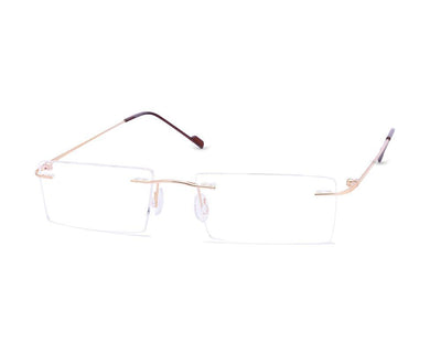 Rectangle Gold Shine WITH Gold Rimless Metal - (LENSES INCLUDED)*