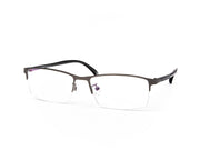 METAL  - HALF FRAME - GREY METALLIC MATT - TUK78071 - RECTANGLE - 51 - Lenses Incuded