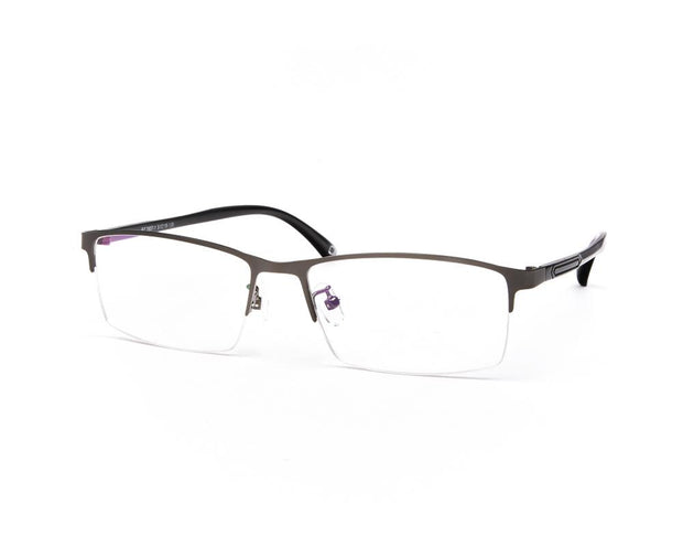 METAL  - HALF FRAME - GREY METALLIC MATT - TUK78071 - RECTANGLE - 51 - Lenses Incuded