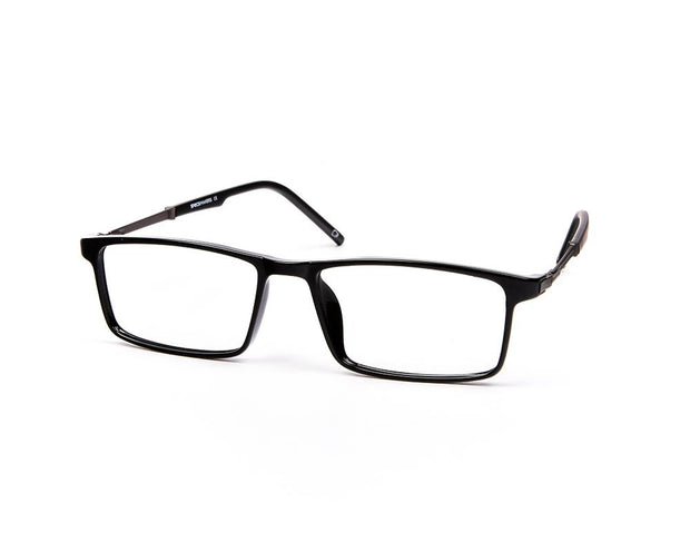 Specsmakers - Unisex Rectangle Full Frame - Black Shine Grey Metallic - AML8189 - (LENSES INCLUDED)*