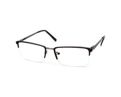 SPECSMAKERS - UNISEX RECTANGLE HALF FRAME - BLACK MATT GREY METALLIC - ANF30702