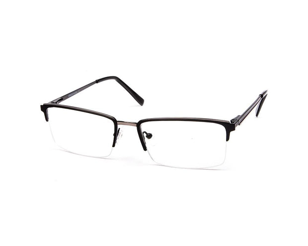 SPECSMAKERS - UNISEX RECTANGLE HALF FRAME - BLACK MATT GREY METALLIC - ANF30702