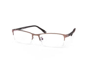 METAL  - HALF FRAME - BROWN MATT - TUK8817 - RECTANGLE - 52 - Lenses Incuded