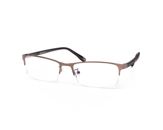 METAL  - HALF FRAME - BROWN MATT - TUK8817 - RECTANGLE - 52 - Lenses Incuded