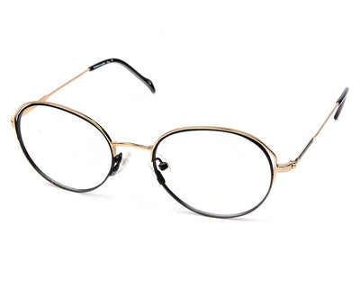 Specsmakers - Unisex Oval Full Frame - Black  Matt  Gold - AMO2419 - (LENSES INCLUDED)*
