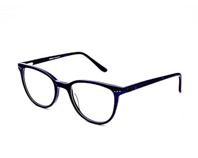 Round Blue Shine with Blue ACETATE Full Frame AMI5003 - Specsmakers