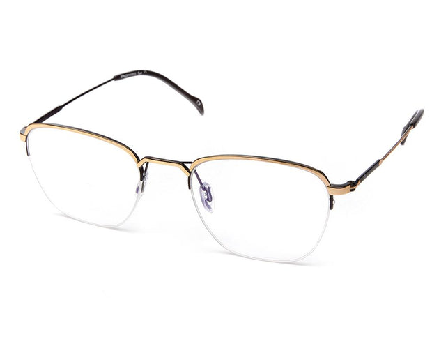 Specsmakers - Unisex Square Half Frame - Gold Shine - AMO2418 - (LENSES INCLUDED)*