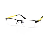 Specsmakers - Unisex Rectangle Half Frame - Black Matt YELLOW - PEC88324 - (LENSES INCLUDED)*