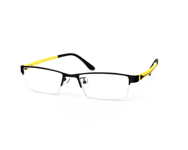 Specsmakers - Unisex Rectangle Half Frame - Black Matt YELLOW - PEC88324 - (LENSES INCLUDED)*