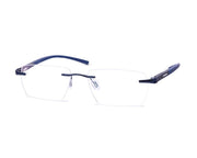 Rectangle Blue Shine WITH Grey Rimless Metal - (LENSES INCLUDED)*