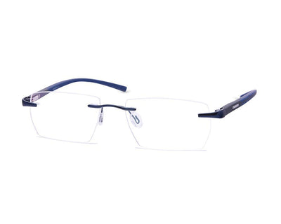 Rectangle Blue Shine WITH Grey Rimless Metal - (LENSES INCLUDED)*