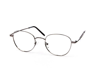 Specsmakers - Unisex Round Full Frame - Grey Metallic Shine BLACK - ANF30778 - (LENSES INCLUDED)*