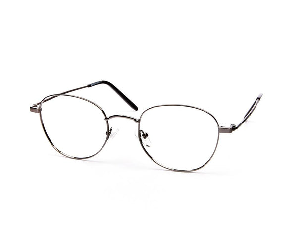 Specsmakers - Unisex Round Full Frame - Grey Metallic Shine BLACK - ANF30778 - (LENSES INCLUDED)*