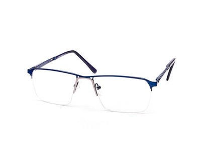 METAL  - HALF FRAME - BLUE SHINE - RECTANGLE - ANF30580 - (Lenses Included)*