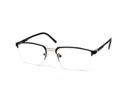 Specsmakers - Unisex DB Rectangle Half Frame - Black Matt SILVER - ANF30348 - (LENSES INCLUDED)*