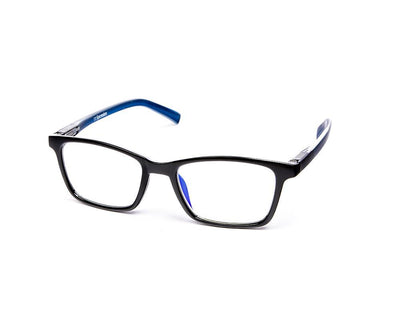 Rectangle Black Shine WITH DARK Blue ANTI Blue LIGHT COMPUTER GLASSES