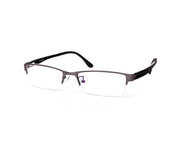Specsmakers - Unisex Rectangle Half Frame - Grey Metallic Shine BLACK - PEC88315 - (LENSES INCLUDED)*