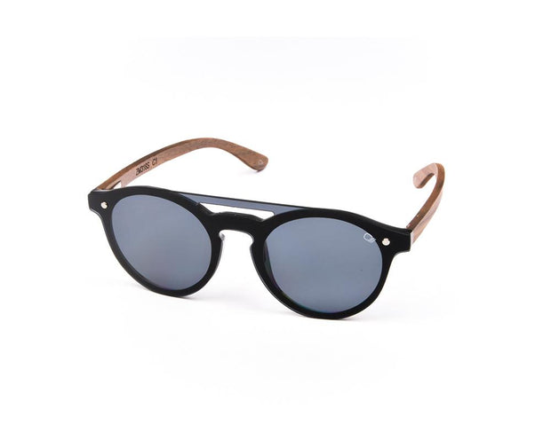 SHELL SUNGLASS - FULL FRAME - BLACK SHINE - TUK316 - ROUND