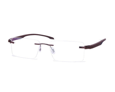 Rectangle Brown Shine WITH Brown Rimless Metal - (LENSES INCLUDED)*