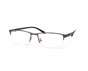 METAL  - HALF FRAME - GREY METALLIC MATT - TUK8819 - RECTANGLE - 53 - Lenses Incuded