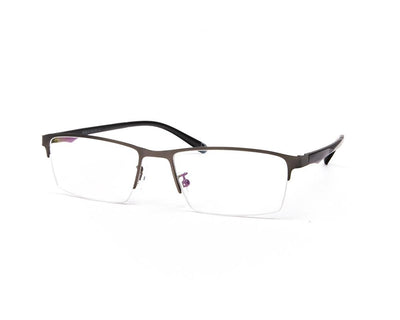 METAL  - HALF FRAME - GREY METALLIC MATT - TUK8819 - RECTANGLE - 53 - Lenses Incuded