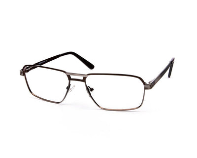 Specsmakers - Unisex DB Rectangle Full Frame - Brown Matt Grey Metallic - ANF30633 - (LENSES INCLUDED)*