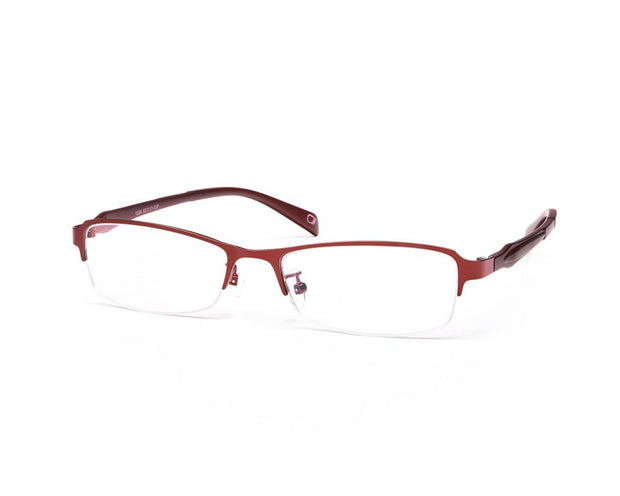 METAL  - HALF FRAME - RED MATT - TUK1236 - RECTANGLE - 52 - Lenses Incuded