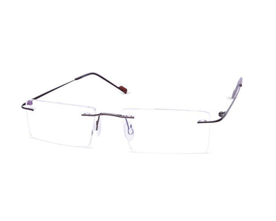 Rectangle Brown Shine WITH Brown Rimless Metal - (LENSES INCLUDED)*