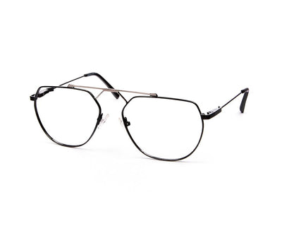Specsmakers - Unisex DB Oval Full Frame - Black Shine Grey Metallic - ANF30373 - (LENSES INCLUDED)*