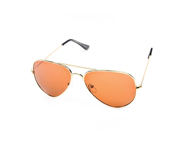METAL SUNGLASS - FULL FRAME - GOLD SHINE - SOI3025 - AOVAL - 57