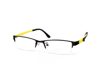 Specsmakers - Unisex Rectangle Half Frame - Black Matt YELLOW - PEC88315 - (LENSES INCLUDED)*
