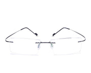 Rectangle Black Shine WITH BLACK Rimless Metal - (LENSES INCLUDED)*