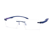 Rectangle Blue Shine WITH Blue Rimless Metal - (LENSES INCLUDED)*