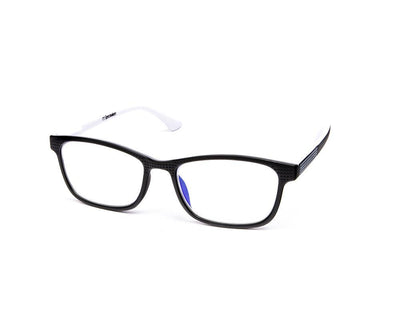 Rectangle Black Matt WITH WHITE ANTI Blue LIGHT COMPUTER GLASSES