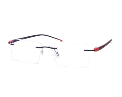 Rectangle Black Shine WITH BLACK Rimless Metal - (LENSES INCLUDED)*