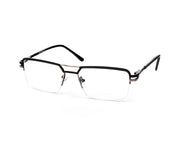 Specsmakers - Unisex DB Rectangle Half Frame - Black Matt SILVER - ANF30358 - (LENSES INCLUDED)*
