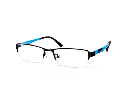 Specsmakers - Unisex Rectangle Half Frame - Black Matt Blue - PEC88321 - (LENSES INCLUDED)*