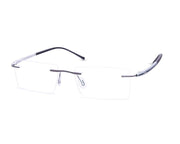 Rectangle Grey Metallic Shine WITH BLACK Rimless Frame - (LENSES INCLUDED)*