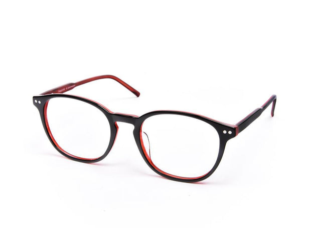 Round Black Shine WITH Red Happster Frame AMK35022 - (LENSES INCLUDED)*