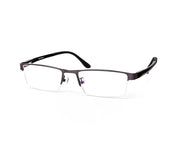 Specsmakers - Unisex Rectangle Half frame - Grey Metallic Shine BLACK - PEC88323-(LENSES INCLUDED)*