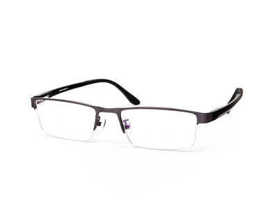 Specsmakers - Unisex Rectangle Half frame - Grey Metallic Shine BLACK - PEC88323-(LENSES INCLUDED)*