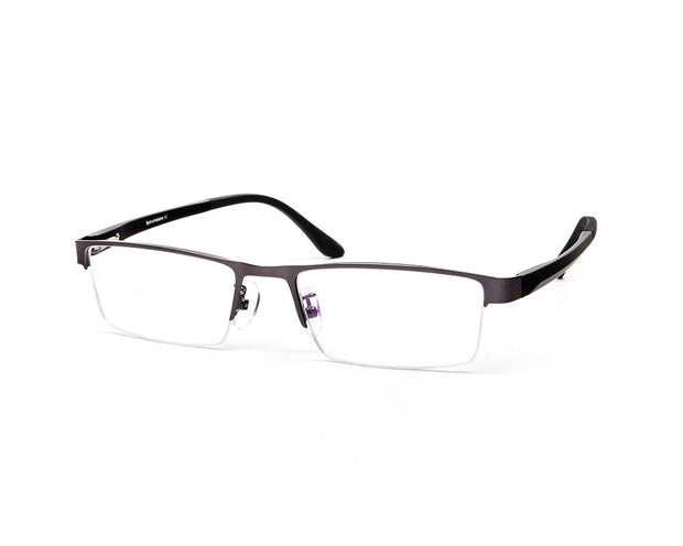 Specsmakers - Unisex Rectangle Half frame - Grey Metallic Shine BLACK - PEC88323-(LENSES INCLUDED)*