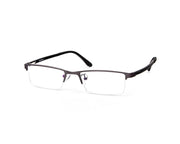 Specsmakers - Unisex Rectangle Half Frame - Grey Metallic Shine BLACK - PEC88311 - (LENSES INCLUDED)*