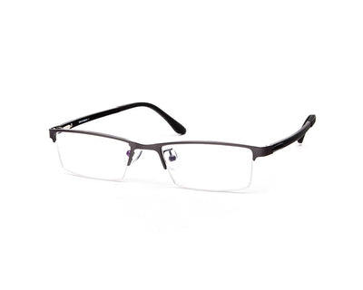 Specsmakers - Unisex Rectangle Half Frame - Grey Metallic Shine BLACK - PEC88311 - (LENSES INCLUDED)*